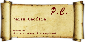 Paizs Cecília névjegykártya